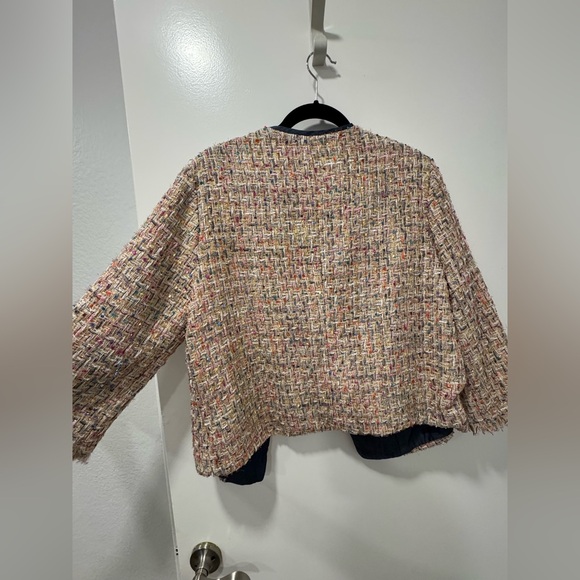 Multicolor Tweed Open Blazer - Picture 2 of 2